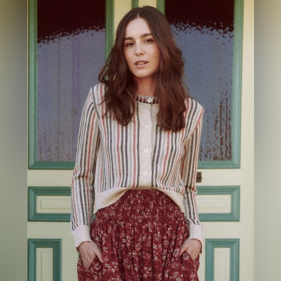 The Great. the Tiny Stripe Cardigan - Picture 1 of 12